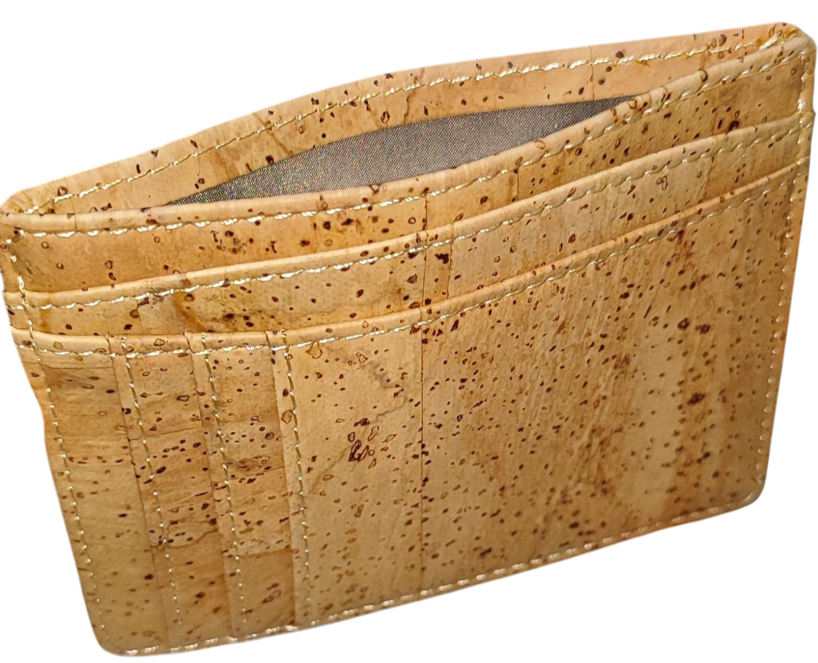 Tarjetero de corcho línea slim natural con ranuras para tarjetas