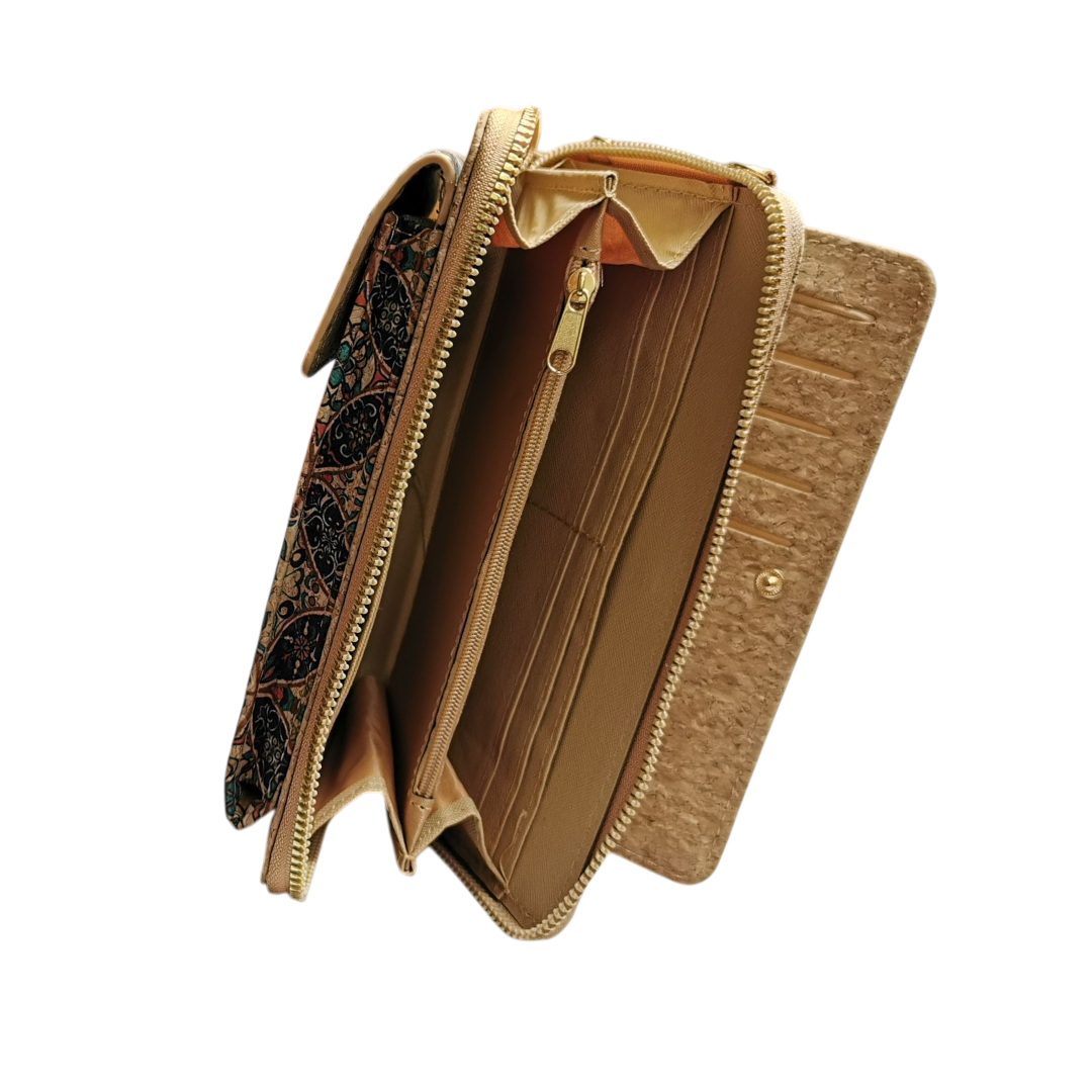 Billetera manos libres de corcho con tarjetero y porta celular - Imagen 2