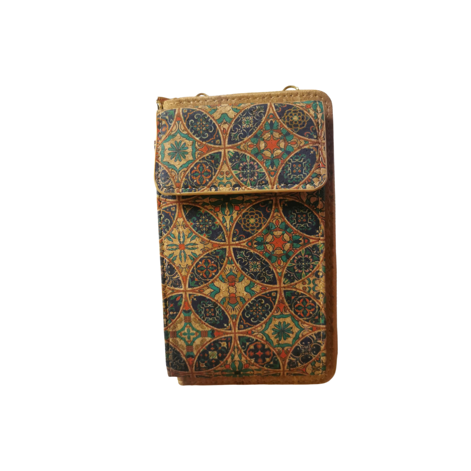 Billetera manos libres de corcho con tarjetero y porta celular - Imagen 5