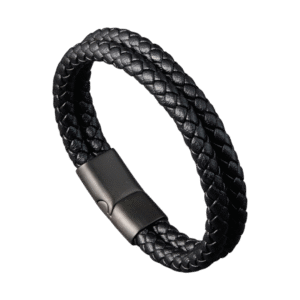 Pulsera Doble Trenza de Cuero