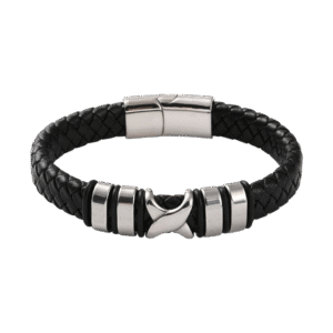 Pulsera de Cuero con Detalles de Acero