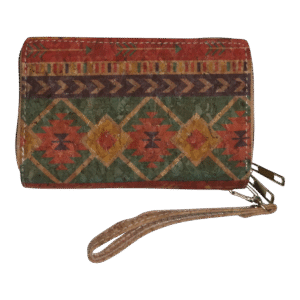 Billetera de corcho mediana doble zipper