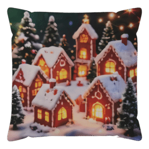 Fundas navideñas para cojín casa de jengibre